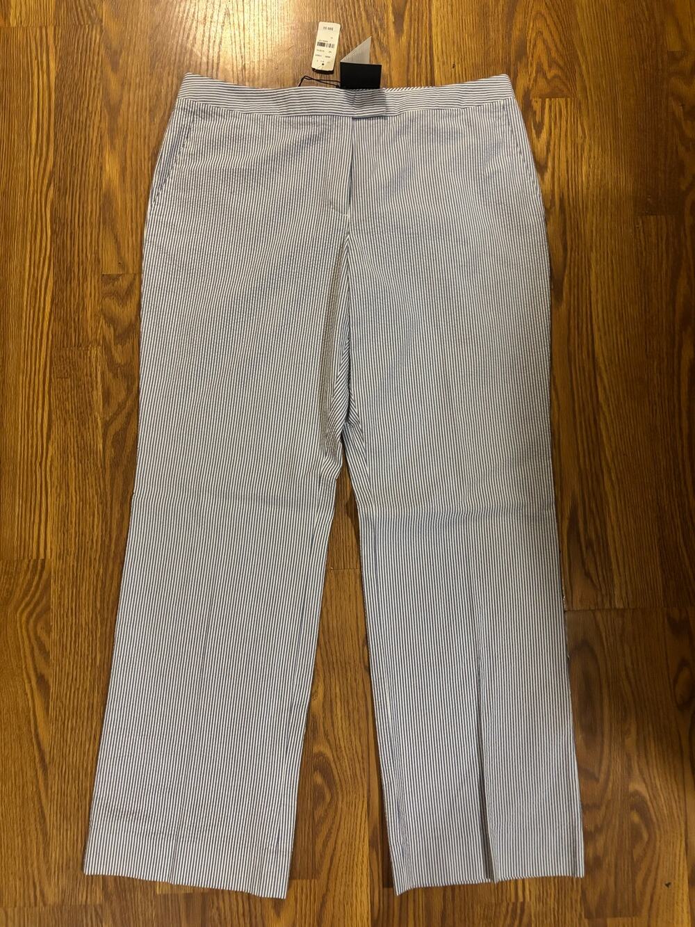 NWT Brooks Brothers White Pinstripe Cotton/ Linen Preppy Classy Pants/ Trousers